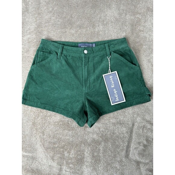 indigo rising Pants - Indigo Rising Green Corderoy Shorts Size 9/29